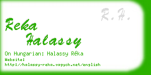 reka halassy business card